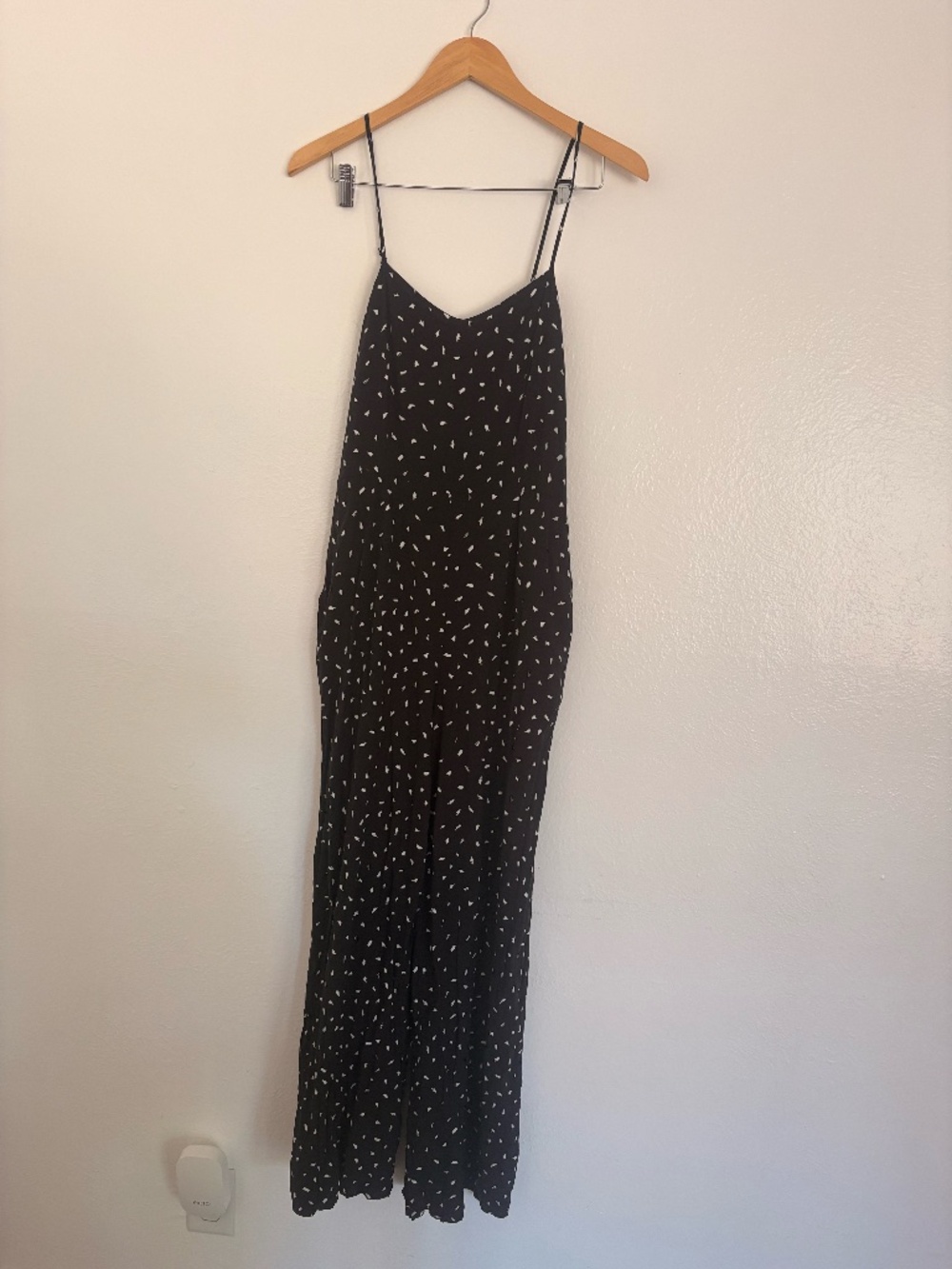 Lulus Euro Summer Black Confetti Print Maxi Dress (L)